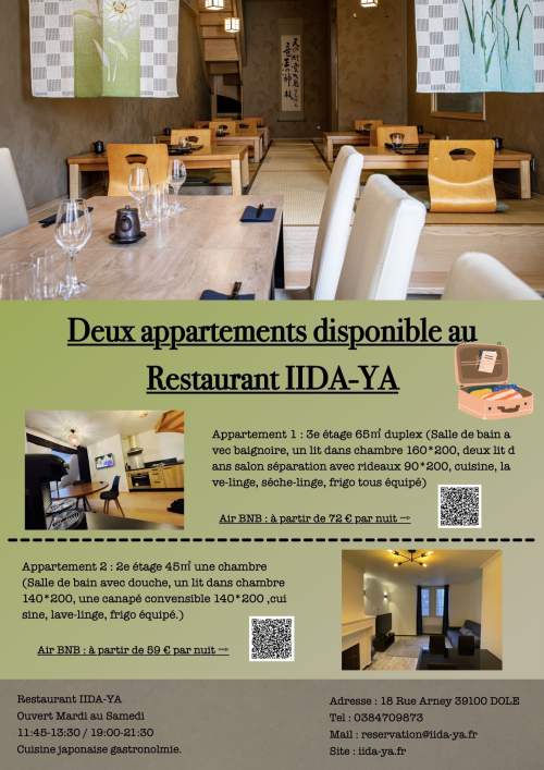 Deux appartements disponible par Air BNB sur Restaurant 